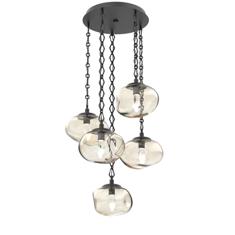 Nova Round 5pc Multi-Pendant with Chain (LED)