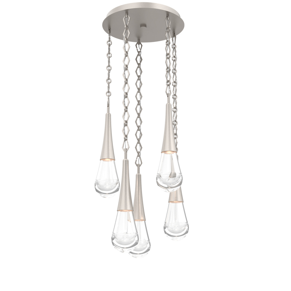 Raindrop Round 5pc Multi-Pendant with Chain