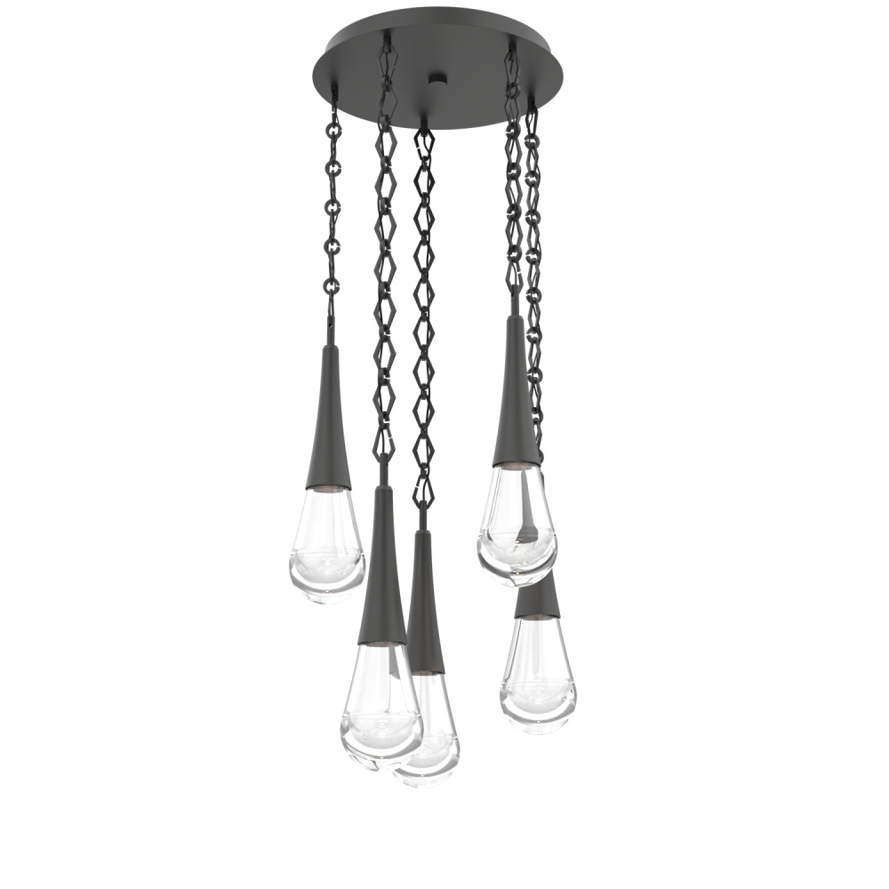 Raindrop Round 5pc Multi-Pendant with Chain