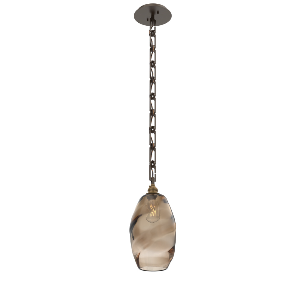 Ellisse Round Single Pendant with Chain