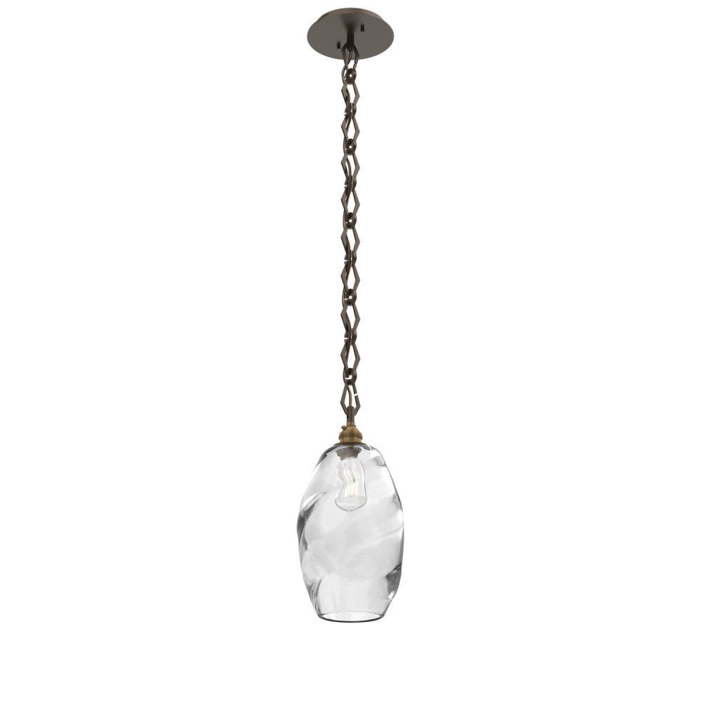 Ellisse Round Single Pendant with Chain