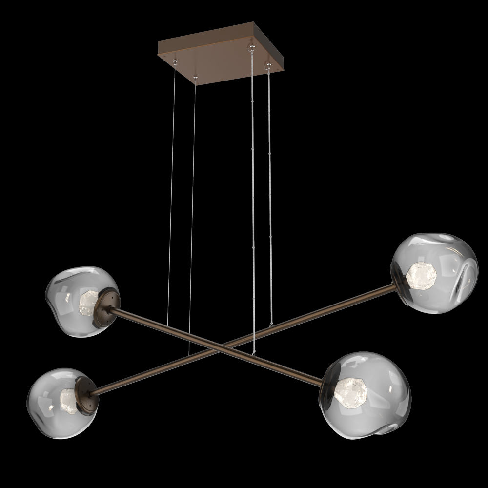 Luna Double Moda-Flat Bronze-Zircon Inner - Smoke Outer-Stainless Cable-LED 3000K