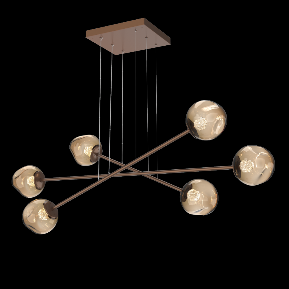 Luna Triple Moda-Burnished Bronze-Floret Inner - Bronze Outer-Stainless Cable-LED 3000K