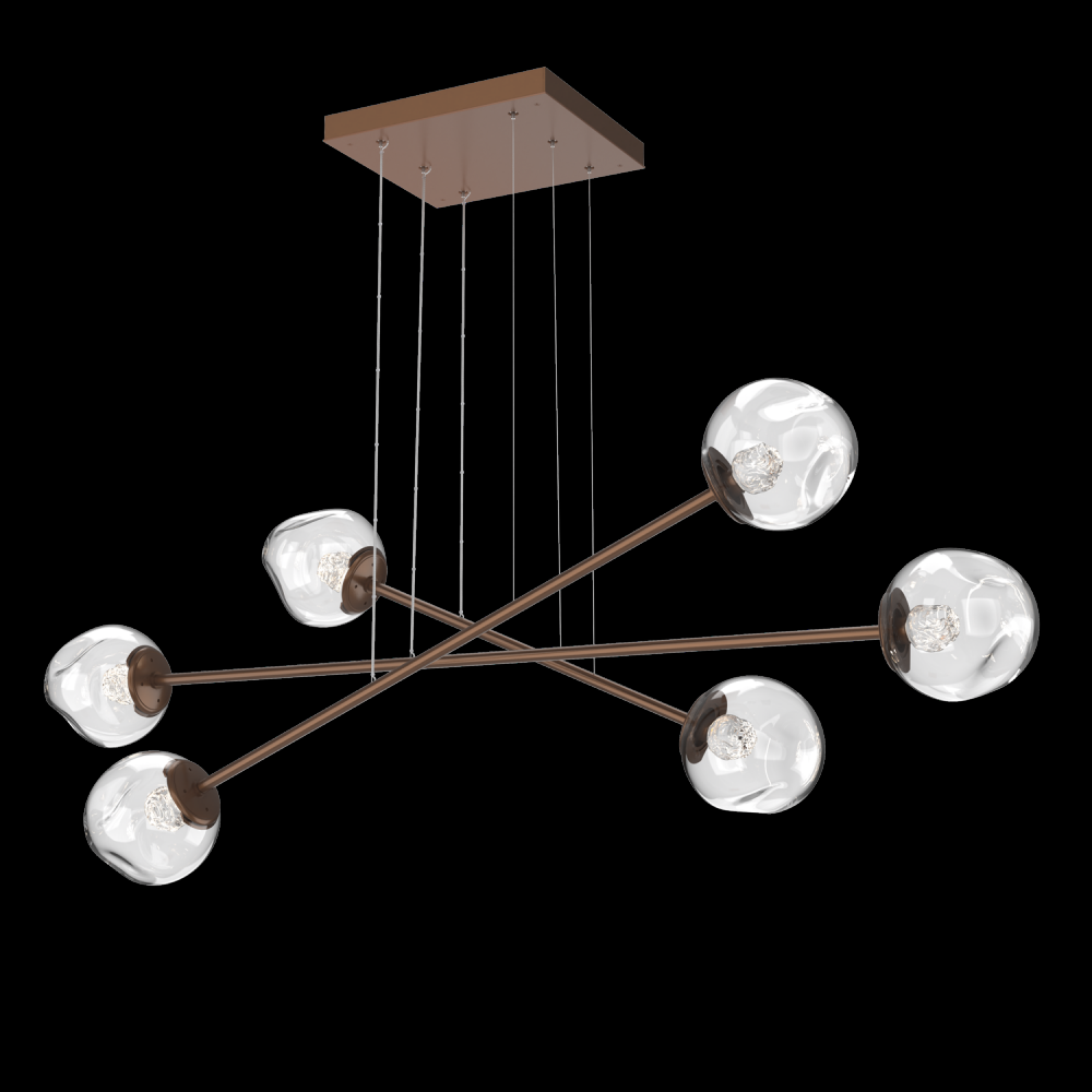 Luna Triple Moda-Burnished Bronze-Floret Inner - Clear Outer-Stainless Cable-LED 3000K