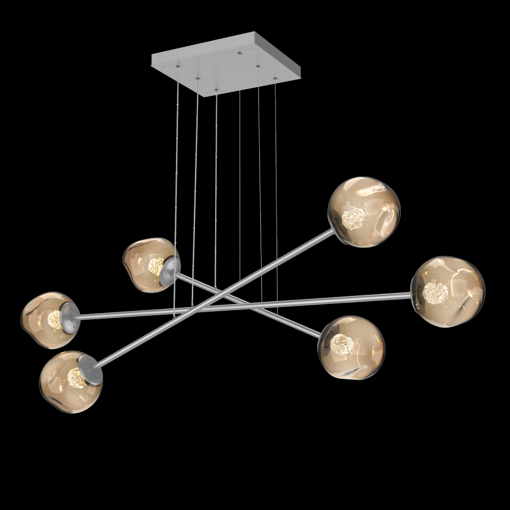 Luna Triple Moda-Classic Silver-Floret Inner - Bronze Outer-Stainless Cable-LED 3000K