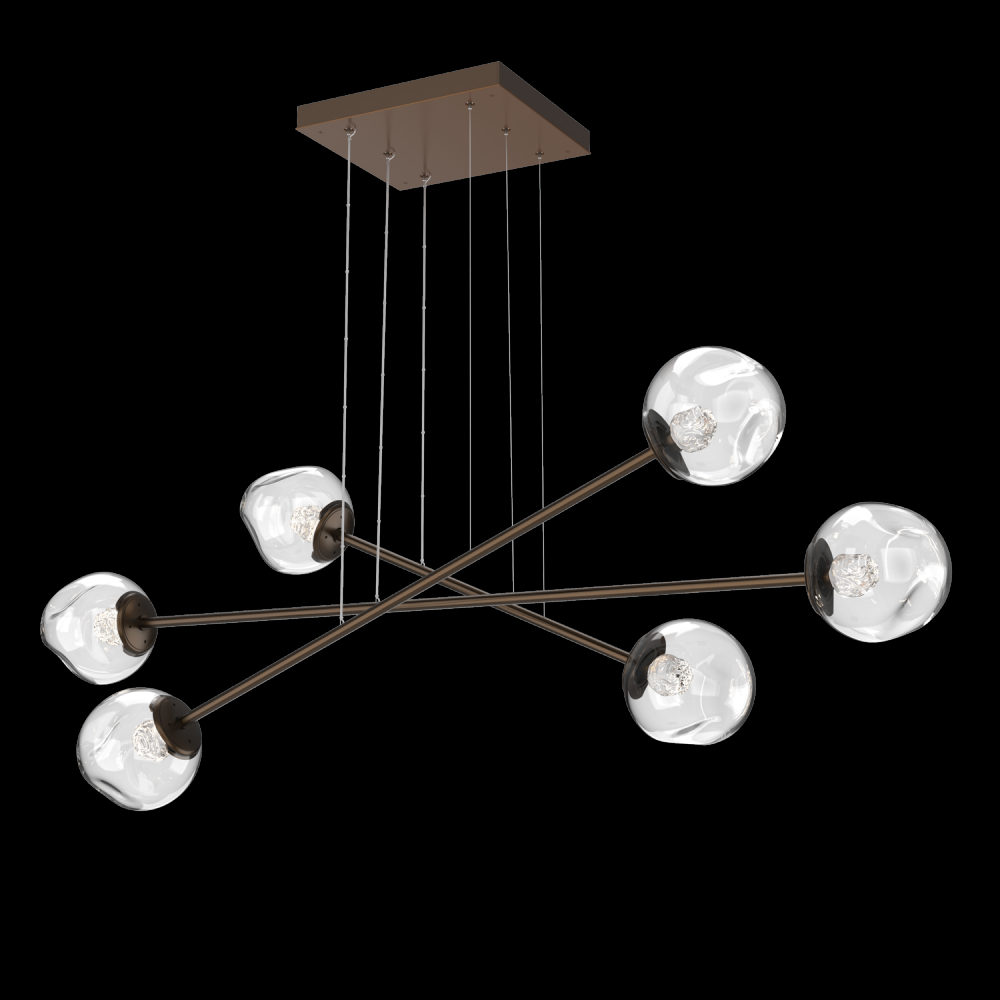 Luna Triple Moda-Flat Bronze-Floret Inner - Clear Outer-Stainless Cable-LED 3000K