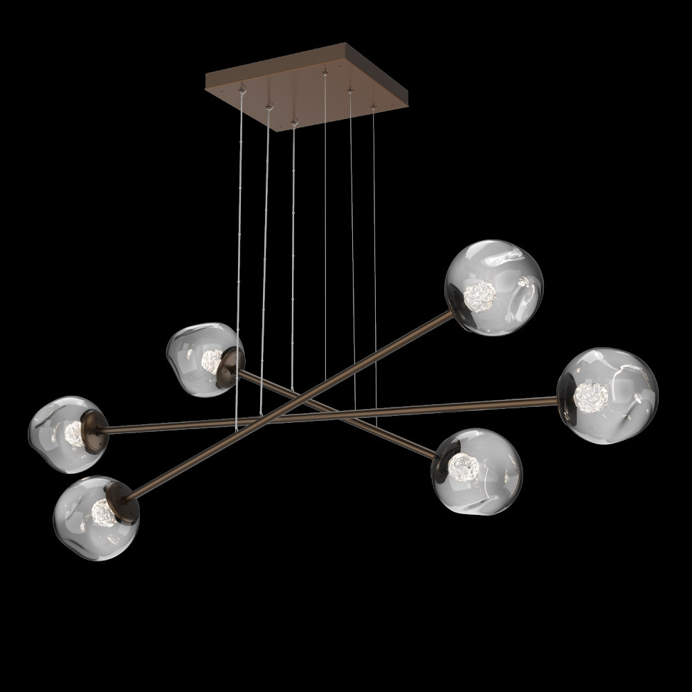 Luna Triple Moda-Flat Bronze-Floret Inner - Smoke Outer-Stainless Cable-LED 3000K