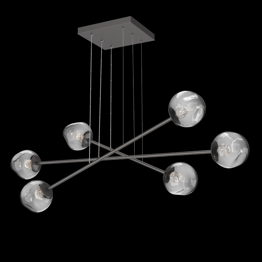 Luna Triple Moda-Graphite-Floret Inner - Smoke Outer-Stainless Cable-LED 3000K