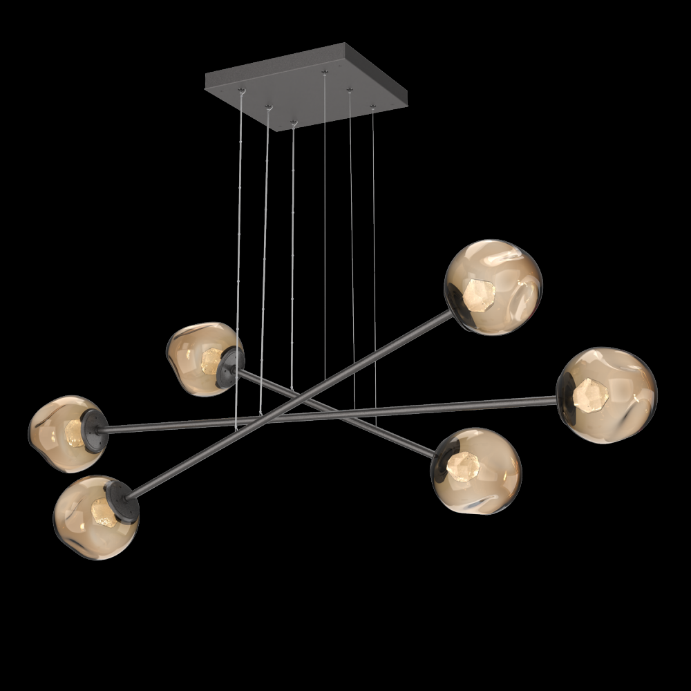 Luna Triple Moda-Graphite-Zircon Inner - Bronze Outer-Stainless Cable-LED 3000K