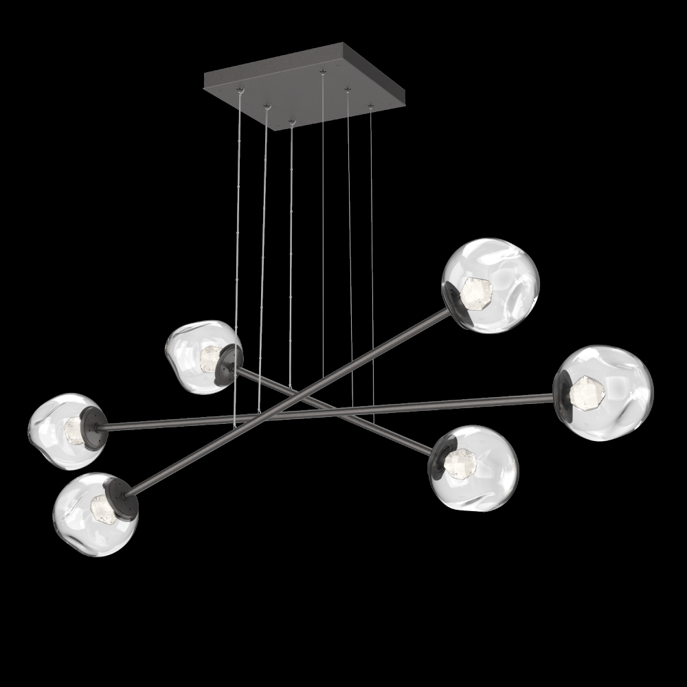 Luna Triple Moda-Graphite-Zircon Inner - Clear Outer-Stainless Cable-LED 2700K