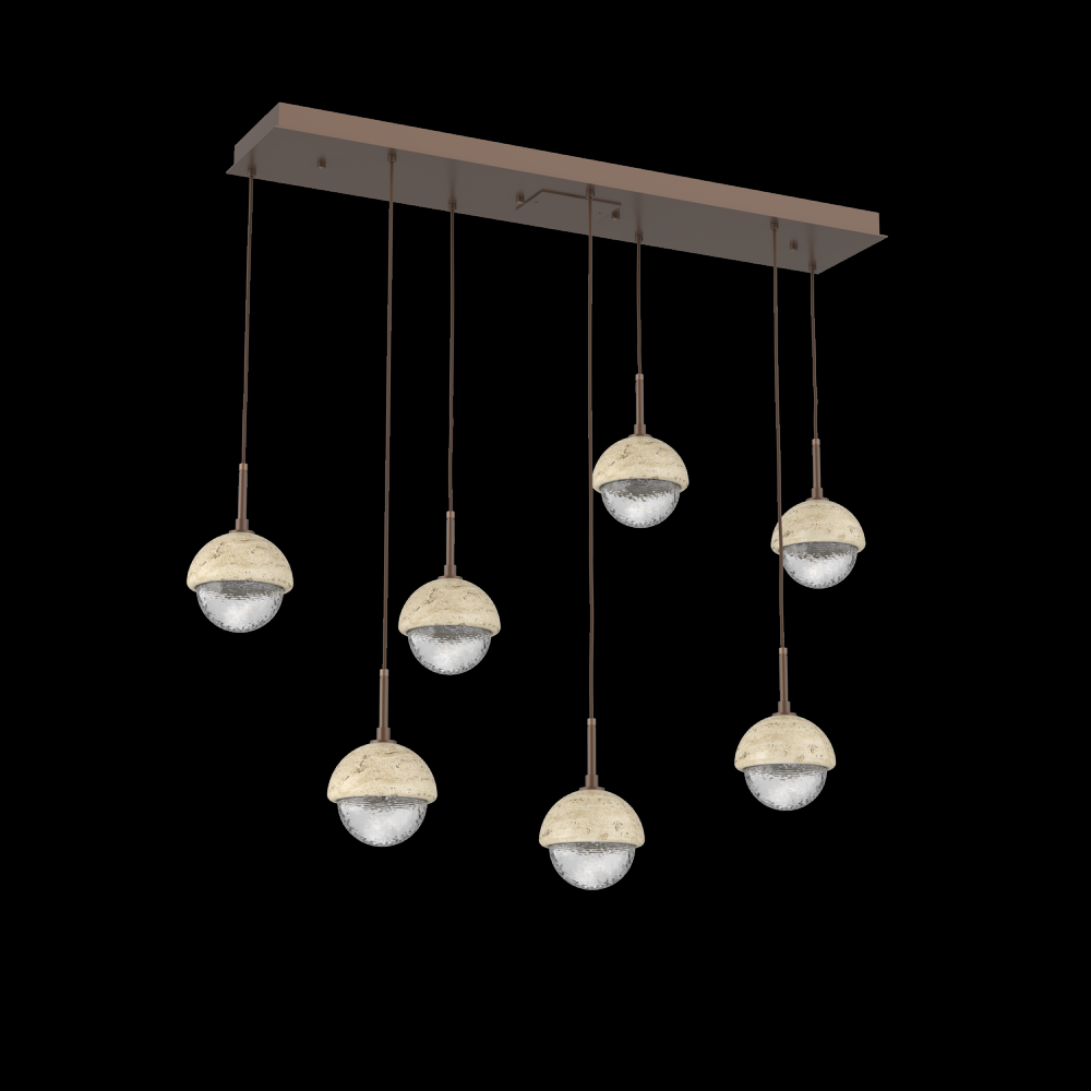 Cabochon Linear 7pc Multi-Pendant