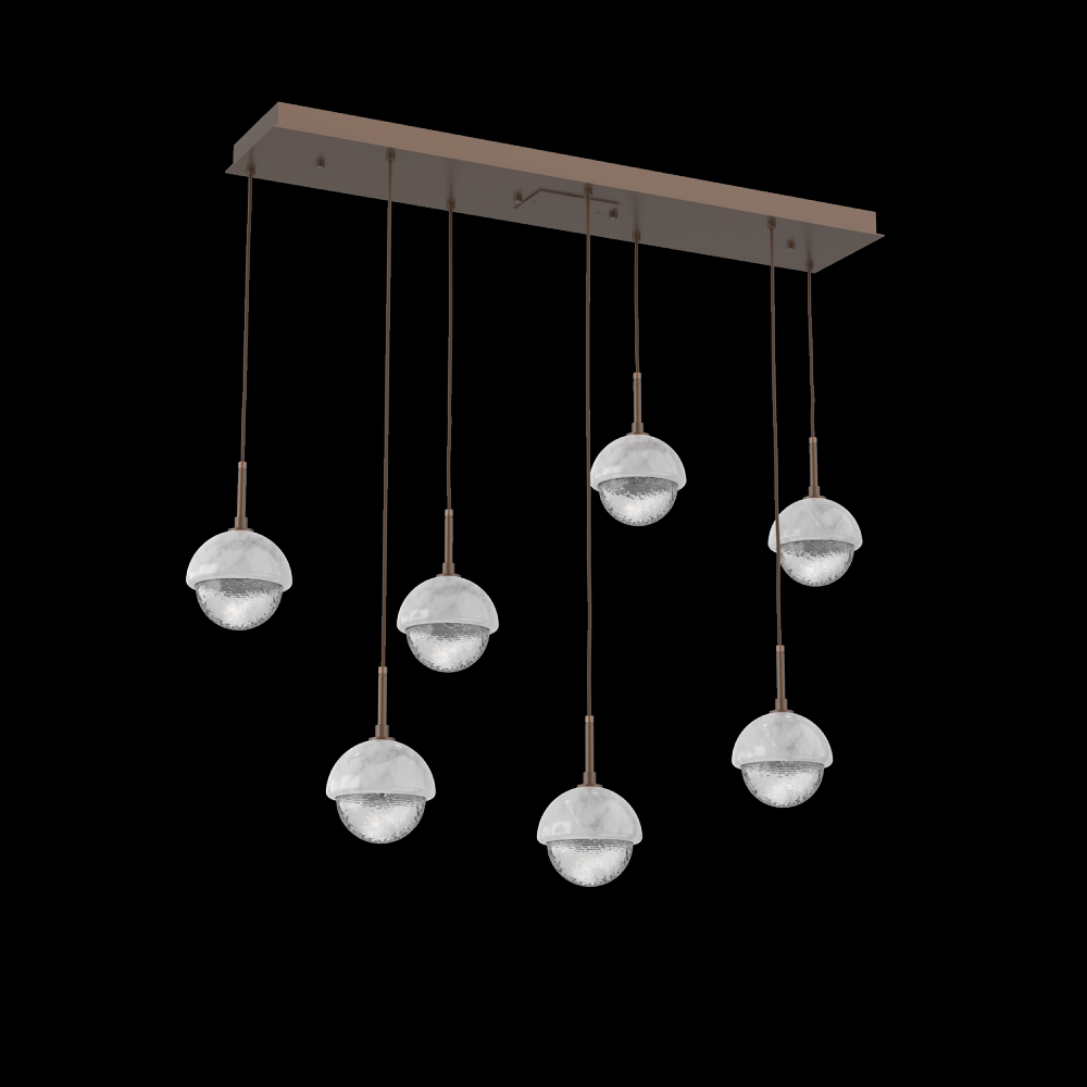 Cabochon Linear 7pc Multi-Pendant