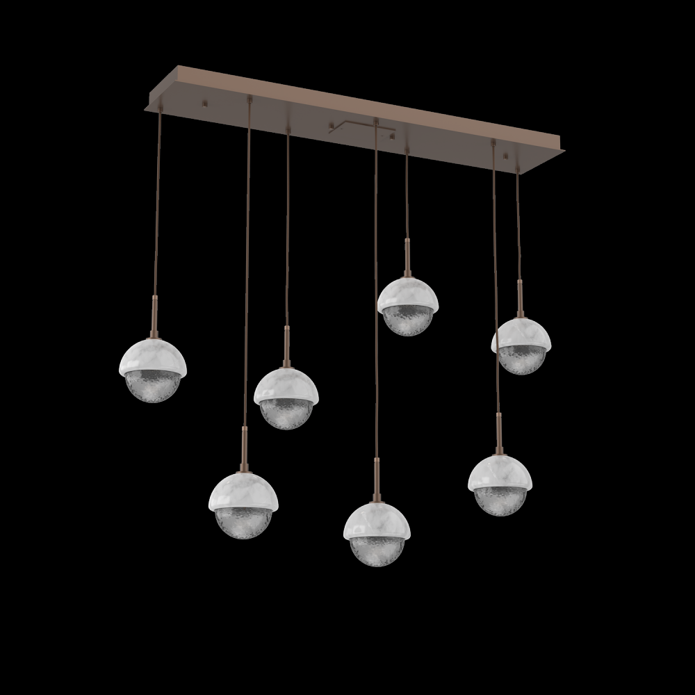 Cabochon Linear 7pc Multi-Pendant