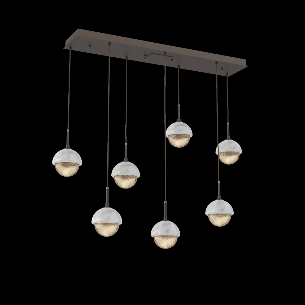 Cabochon Linear 7pc Multi-Pendant