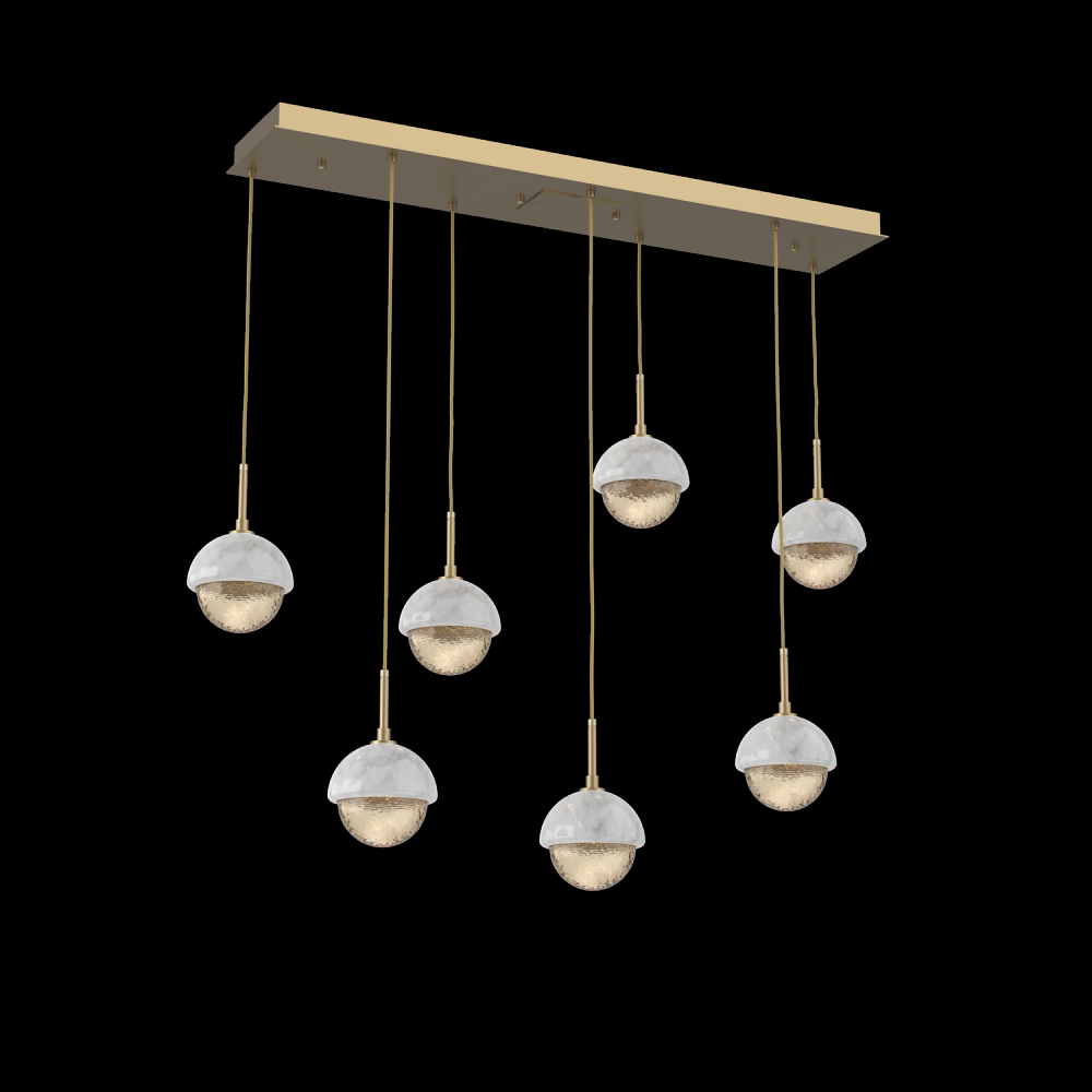 Cabochon Linear 7pc Multi-Pendant