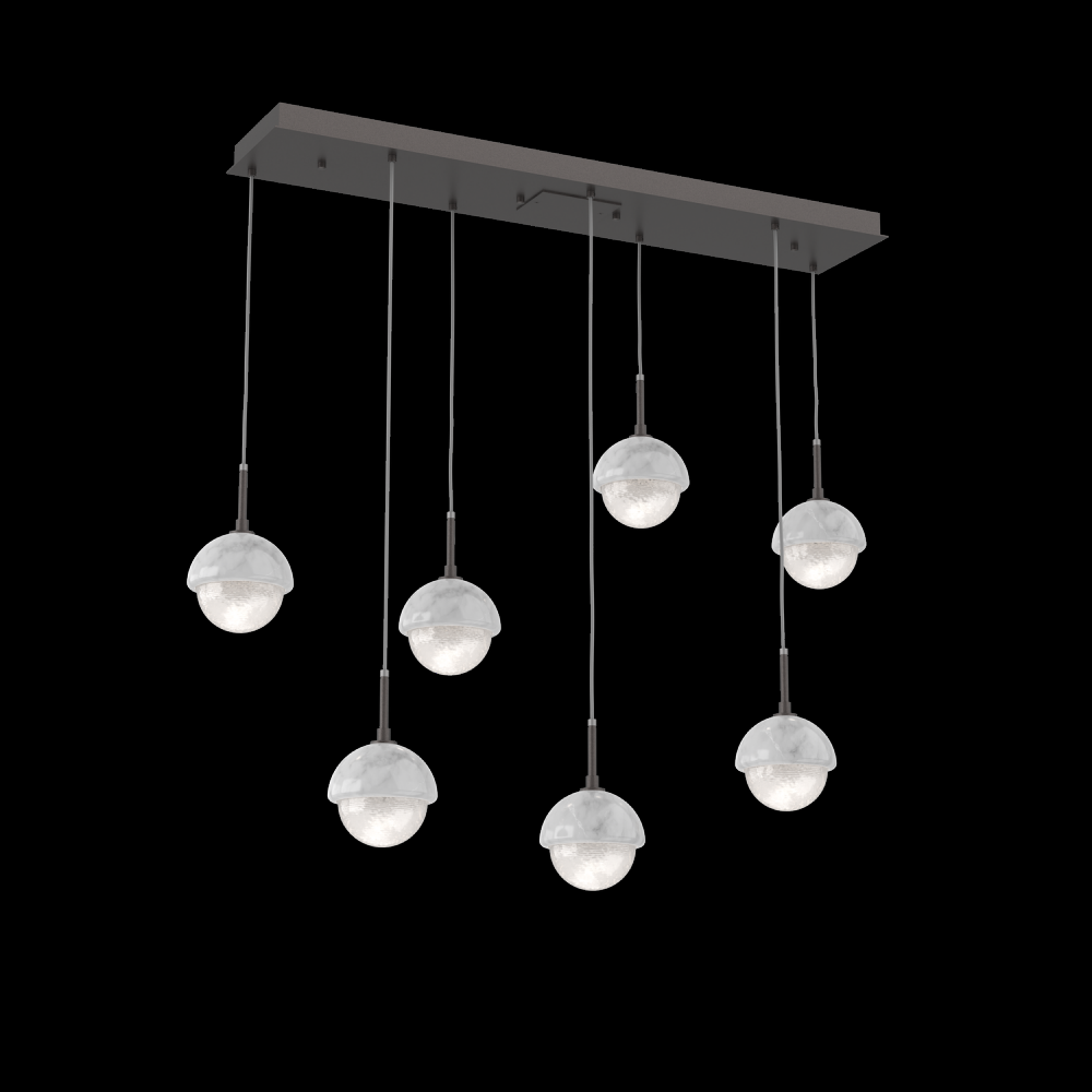 Cabochon Linear 7pc Multi-Pendant