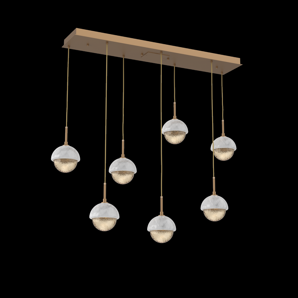 Cabochon Linear 7pc Multi-Pendant