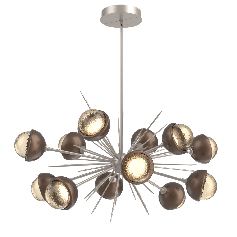 Cabochon Chandelier Large Pendant Beige Silver