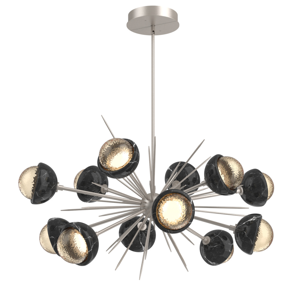 Cabochon Chandelier Large Pendant Beige Silver
