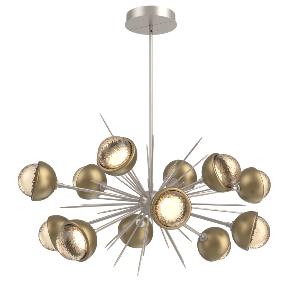 Cabochon Chandelier Large Pendant Beige Silver