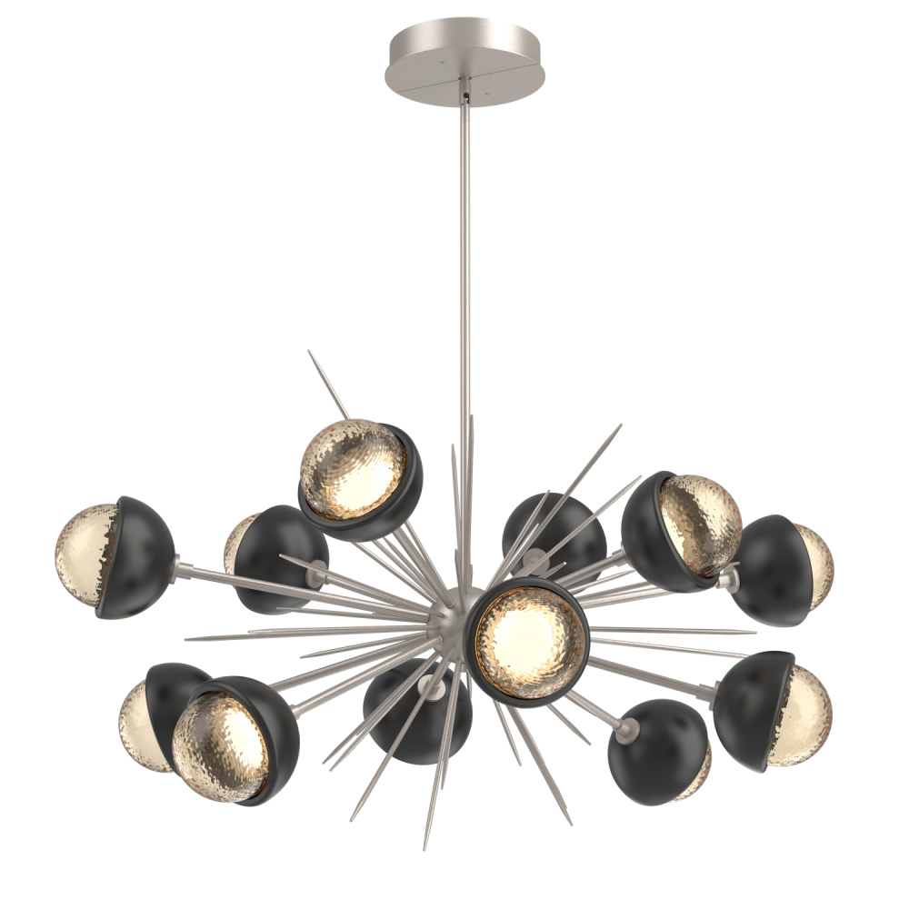 Cabochon Chandelier Large Pendant Beige Silver