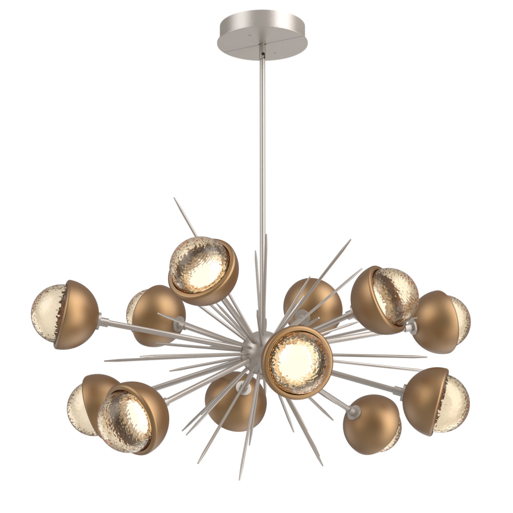 Cabochon Chandelier Large Pendant Beige Silver
