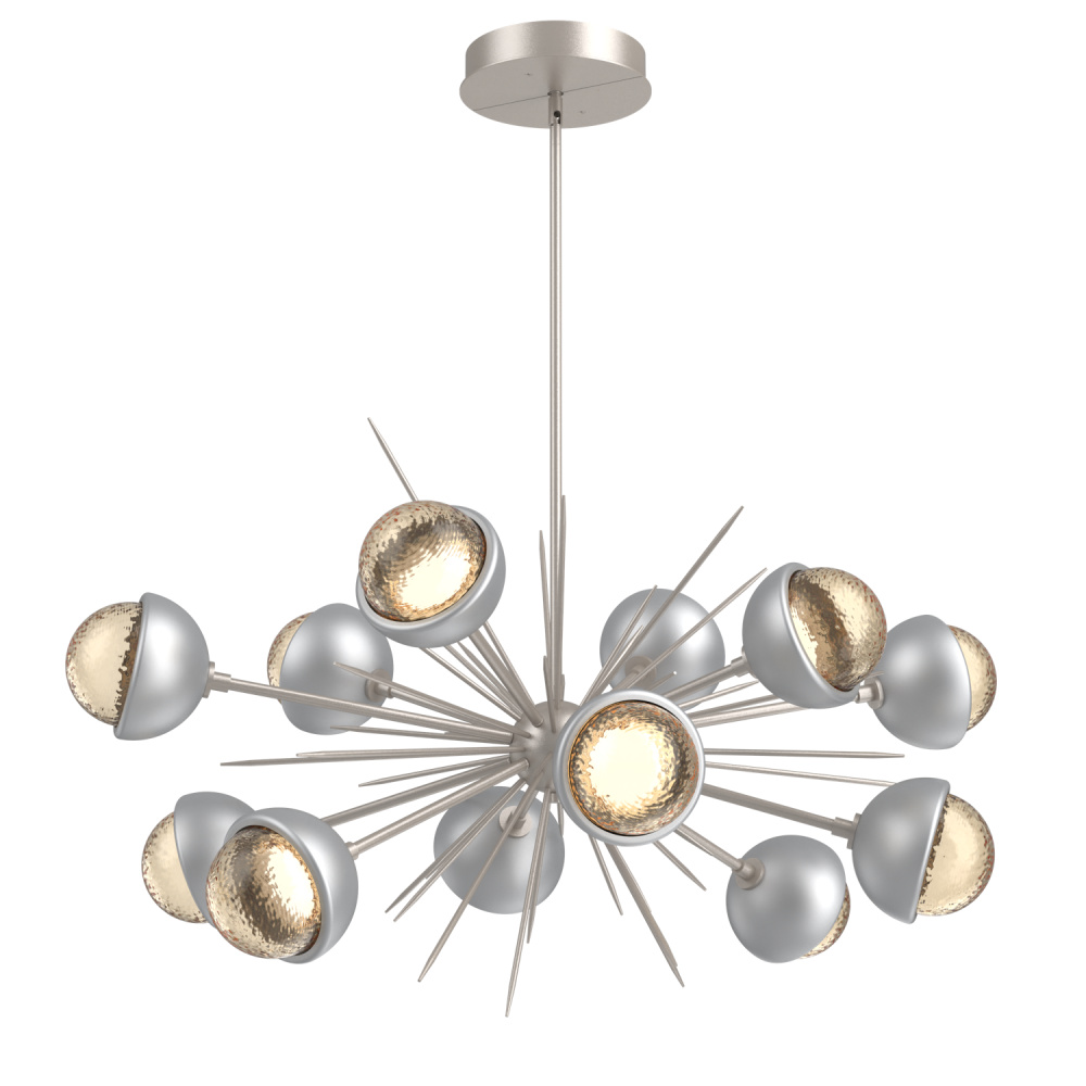 Cabochon Chandelier Large Pendant Beige Silver