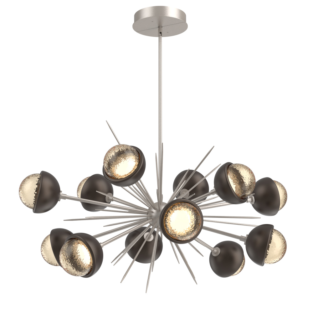 Cabochon Chandelier Large Pendant Beige Silver