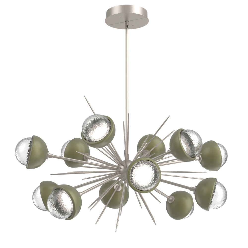 Cabochon Chandelier Large Pendant Beige Silver