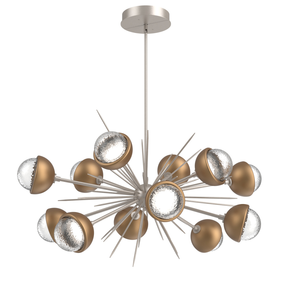 Cabochon Chandelier Large Pendant Beige Silver