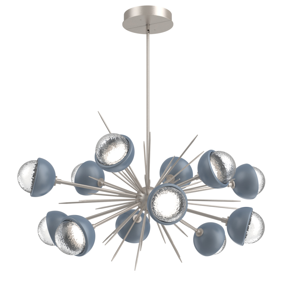 Cabochon Chandelier Large Pendant Beige Silver