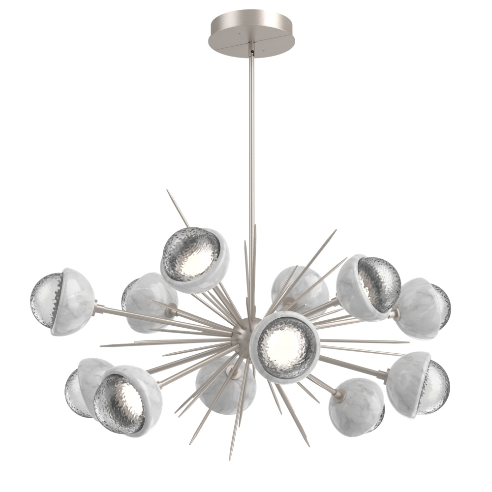 Cabochon Chandelier Large Pendant Beige Silver