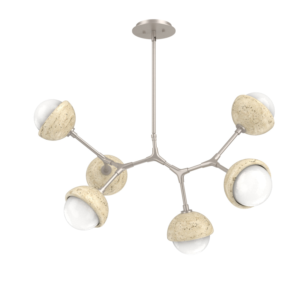 Cabochon Linear Suspension Light Billiard Light Beige Silver