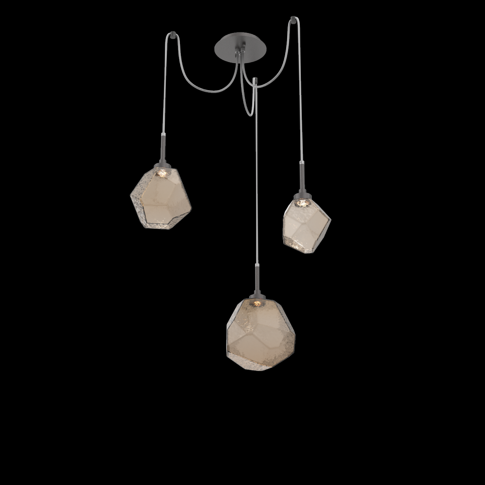 Gem Round 3pc Swag Multi-Pendant