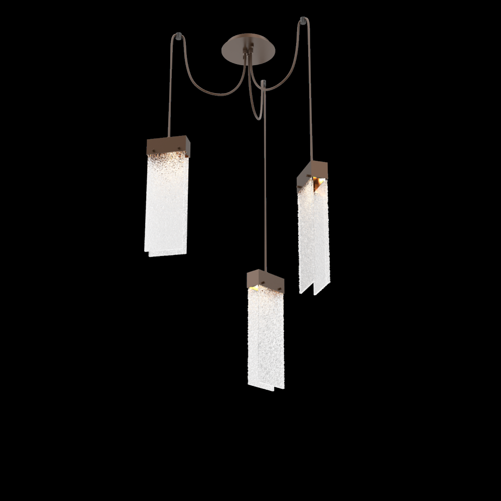 Parallel Glass Round 3pc Swag Multi-Pendant