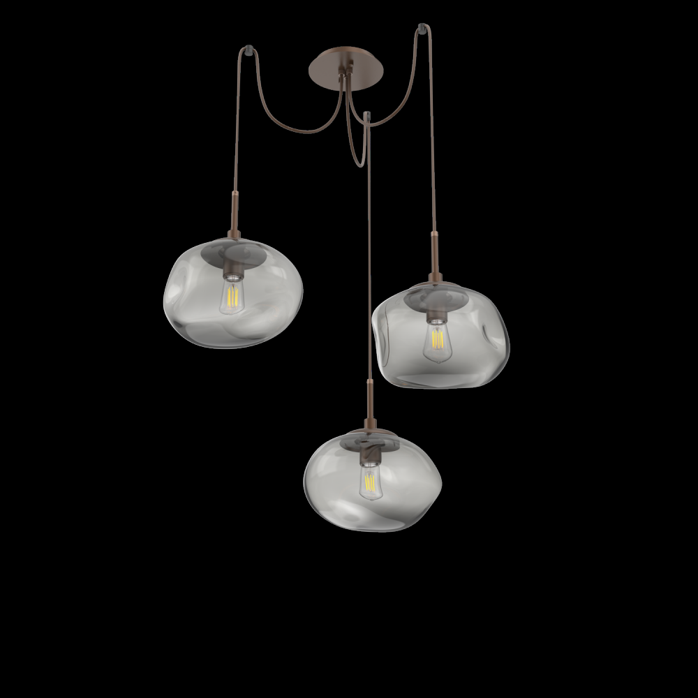 Nova Round 3pc Swag Multi-Pendant (Bulb)