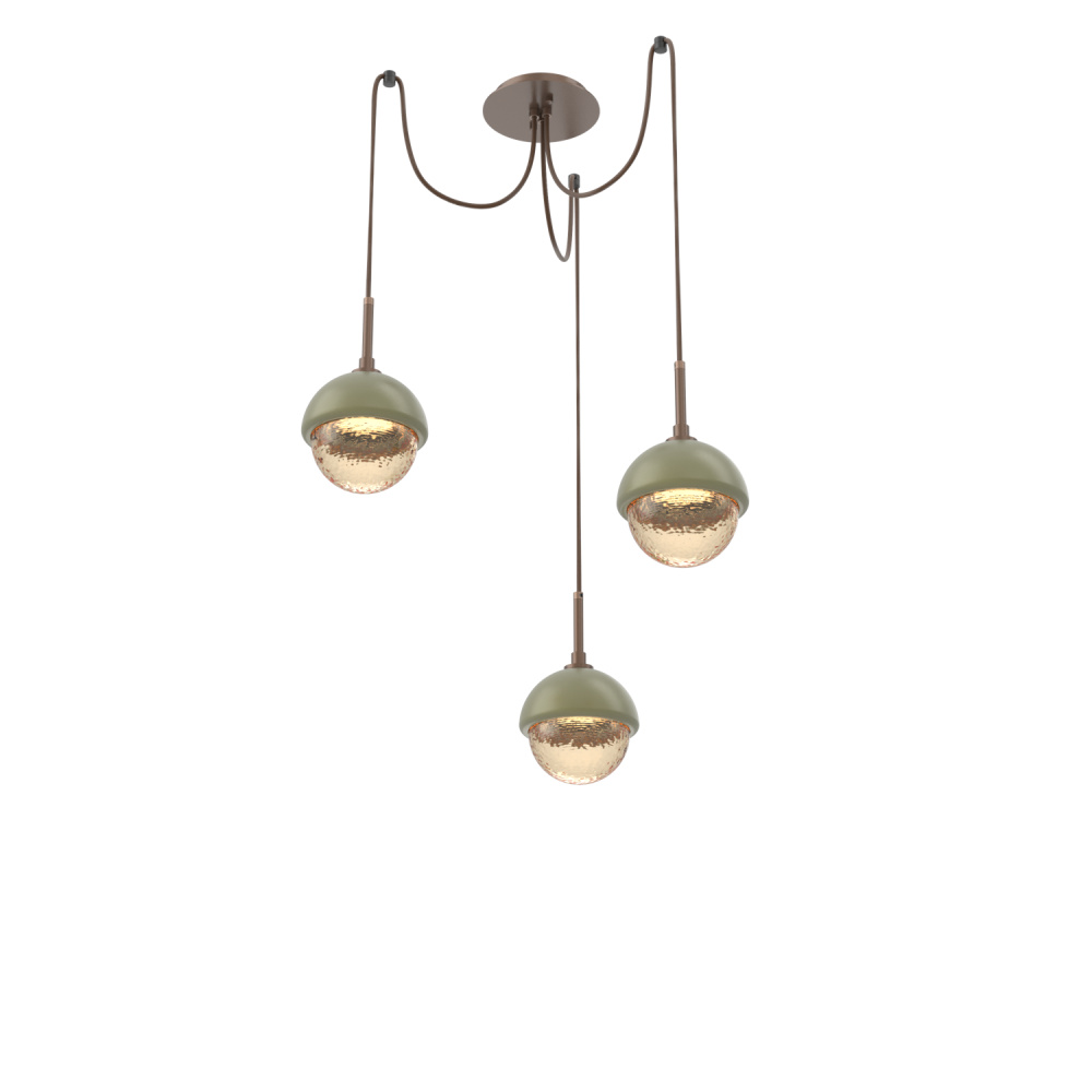 Cabochon Round 3pc Swag Multi-Pendant