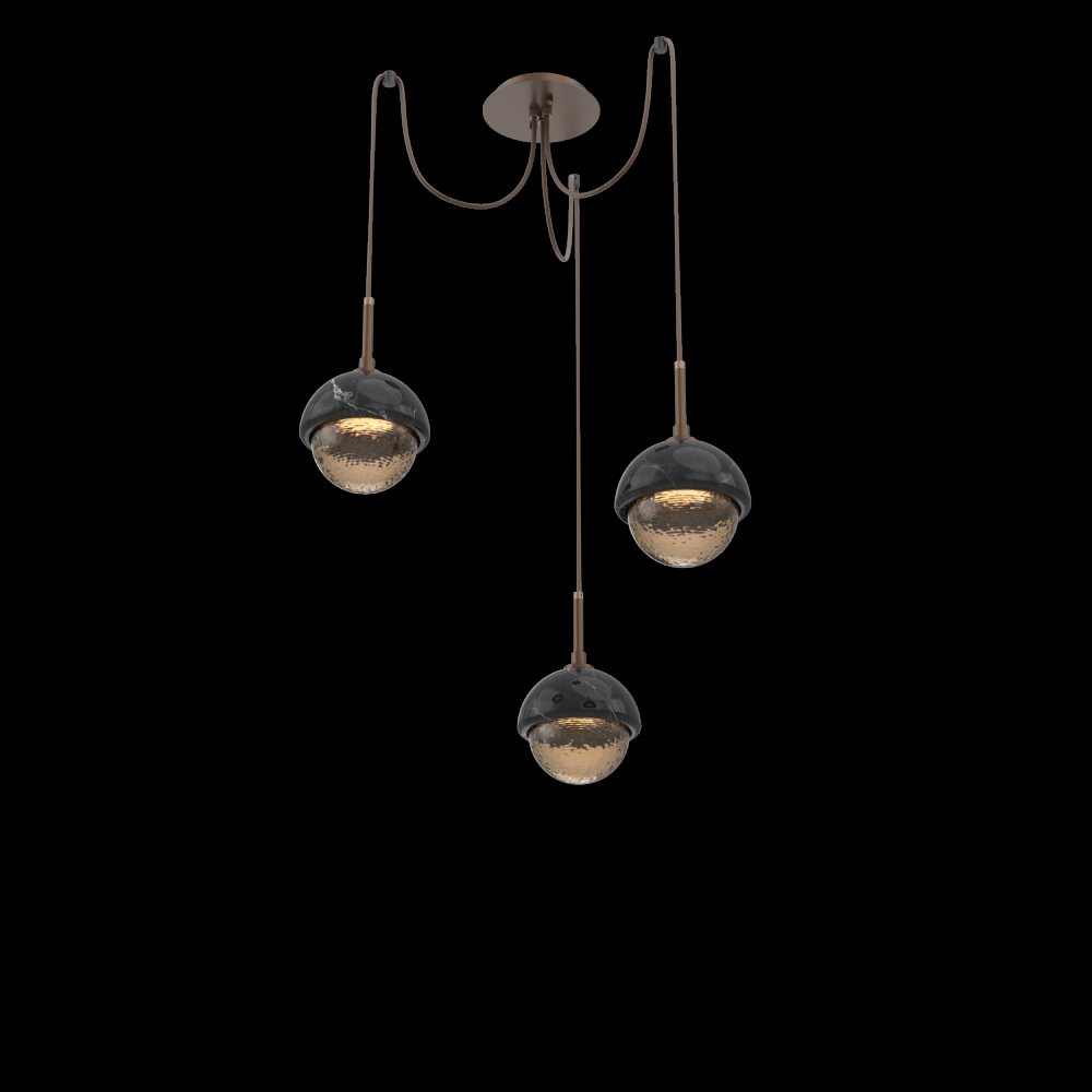 Cabochon Round 3pc Swag Multi-Pendant