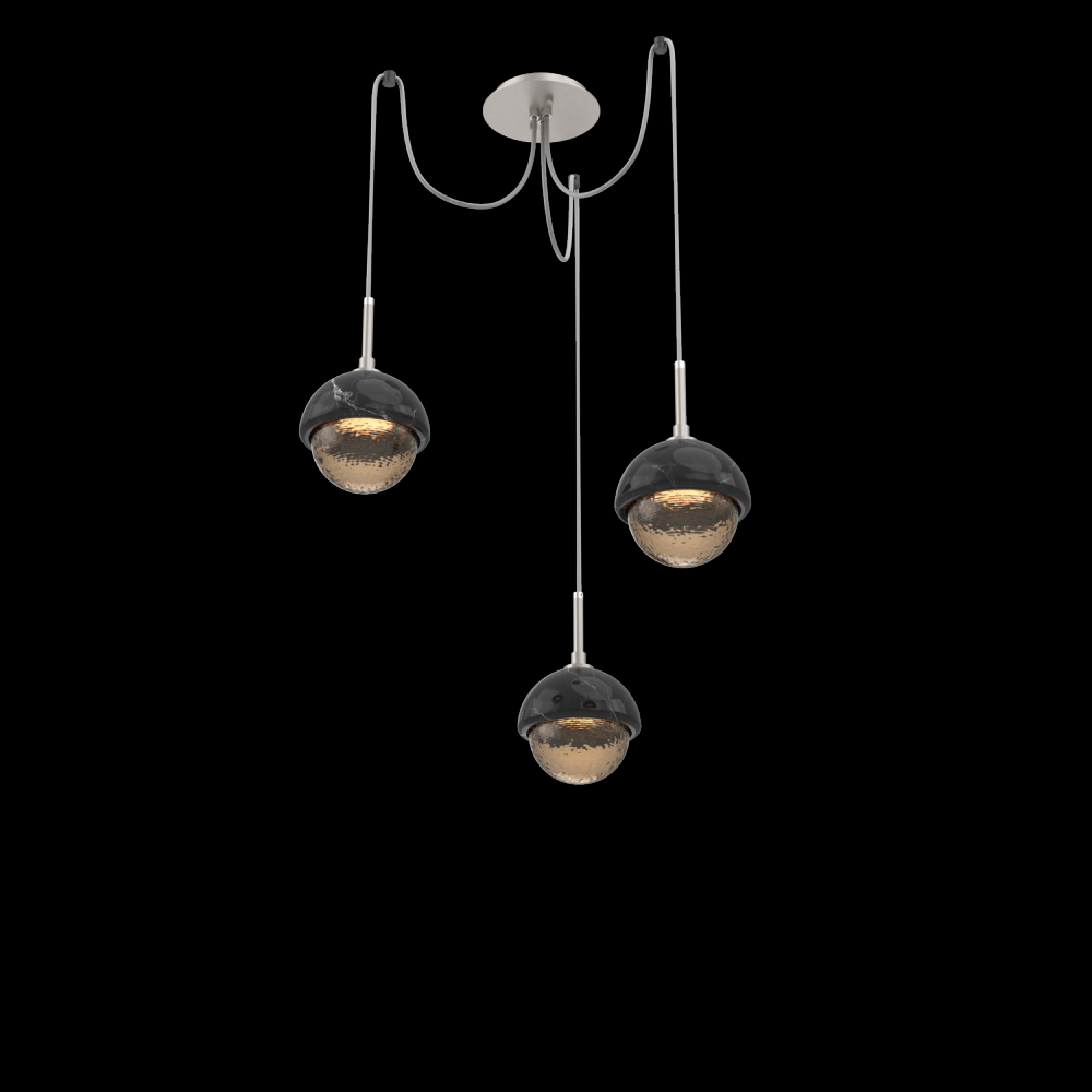 Cabochon Round 3pc Swag Multi-Pendant