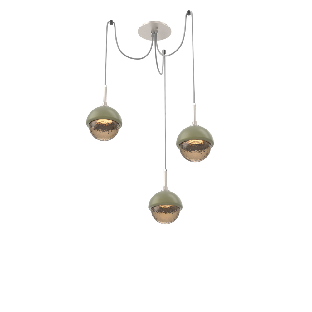 Cabochon Round 3pc Swag Multi-Pendant