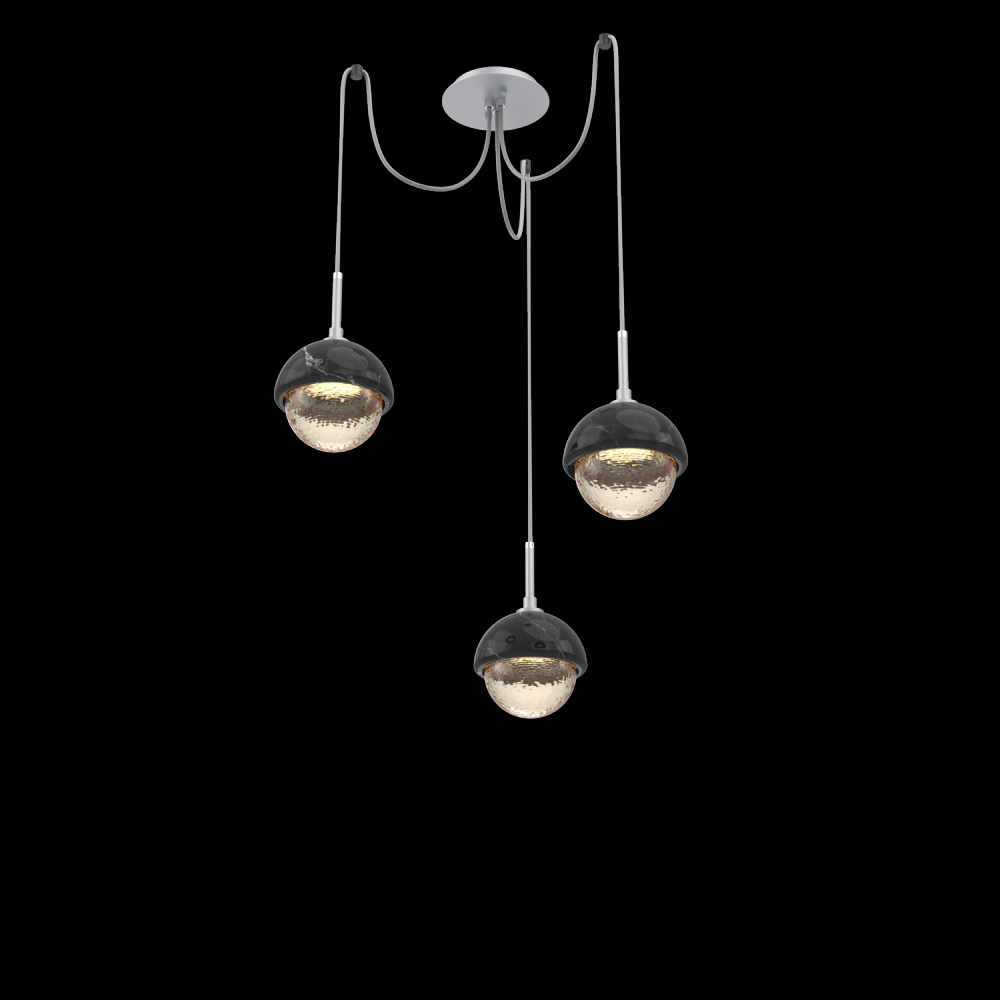 Cabochon Round 3pc Swag Multi-Pendant