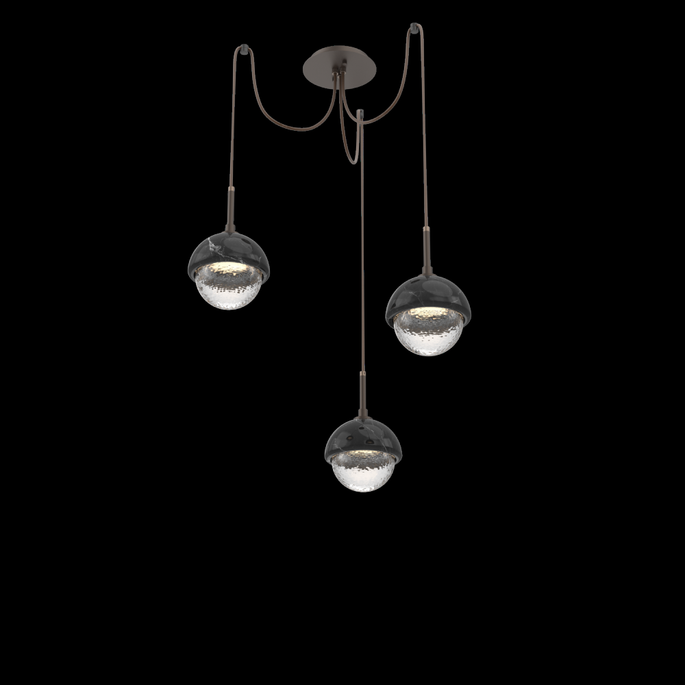 Cabochon Round 3pc Swag Multi-Pendant