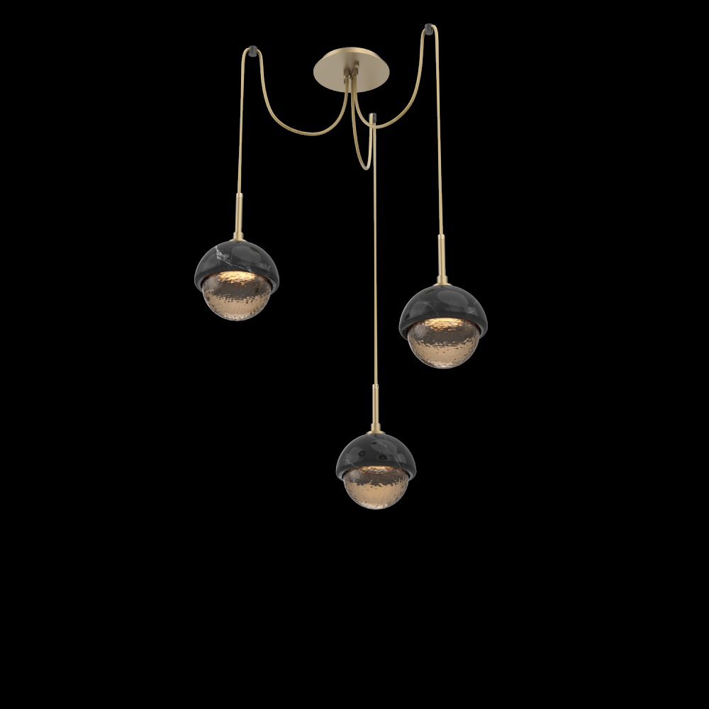 Cabochon Round 3pc Swag Multi-Pendant