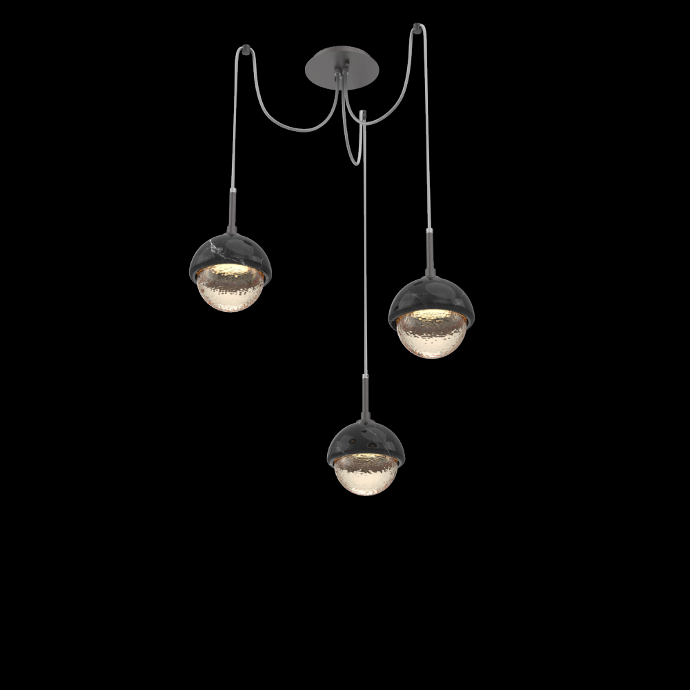 Cabochon Round 3pc Swag Multi-Pendant