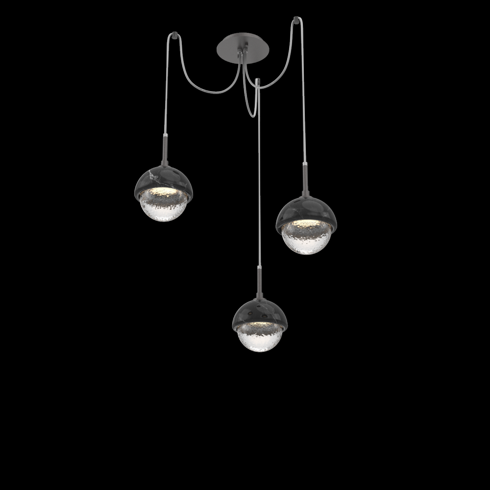 Cabochon Round 3pc Swag Multi-Pendant