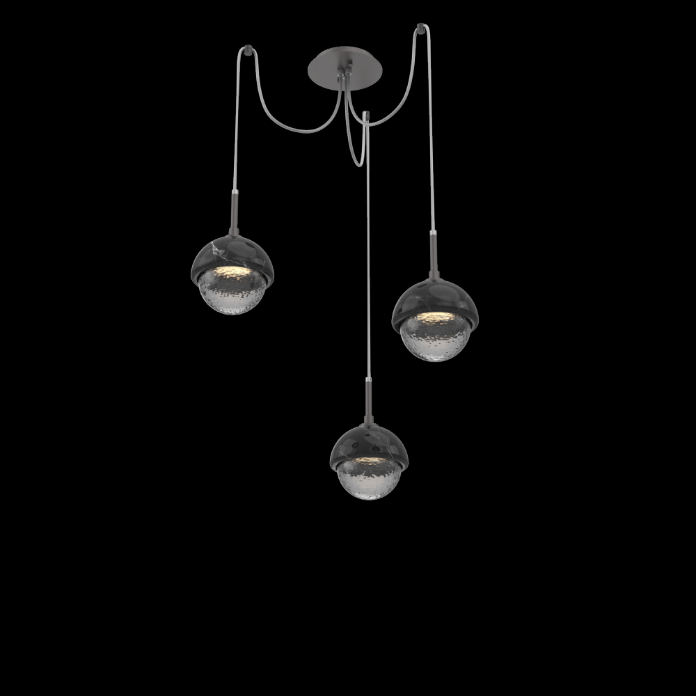 Cabochon Round 3pc Swag Multi-Pendant