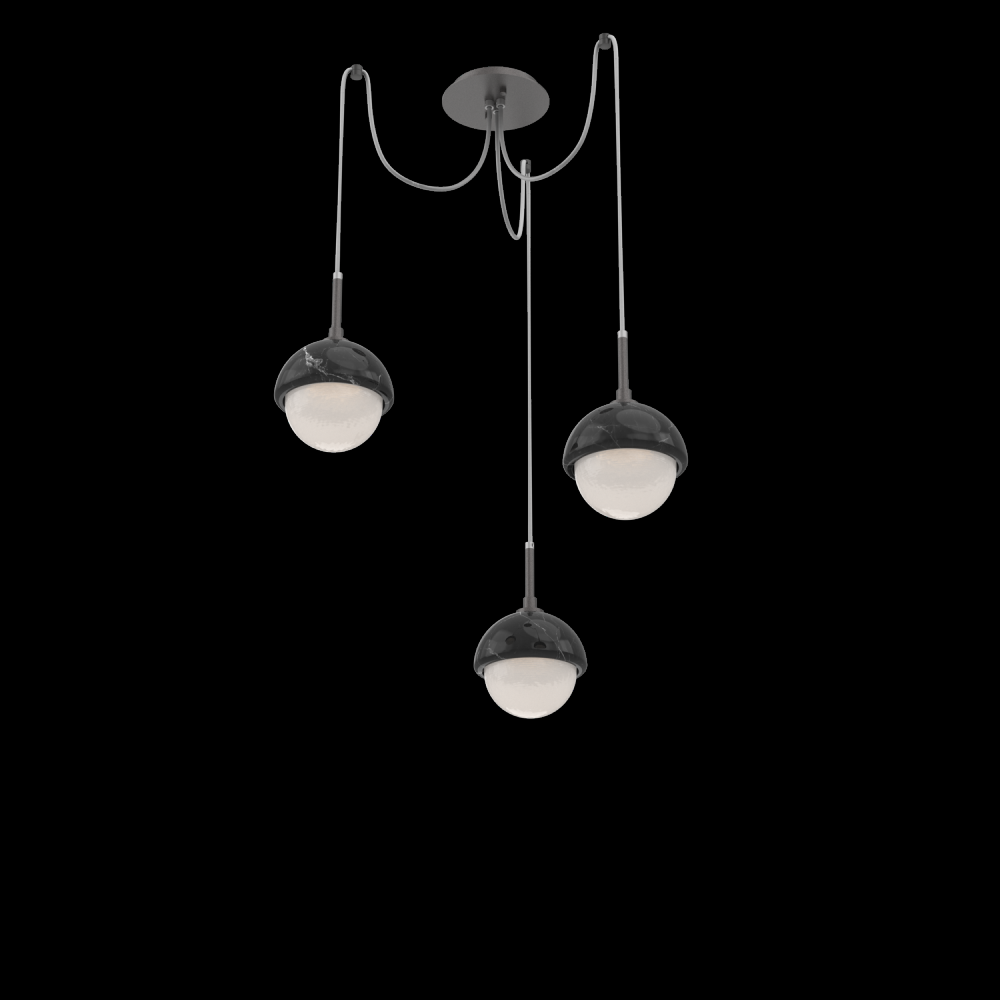 Cabochon Round 3pc Swag Multi-Pendant