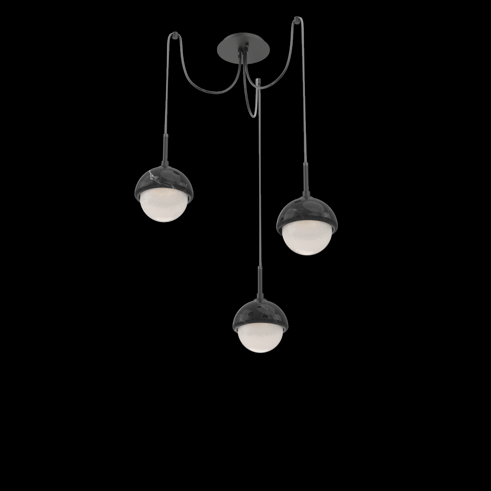 Cabochon Round 3pc Swag Multi-Pendant