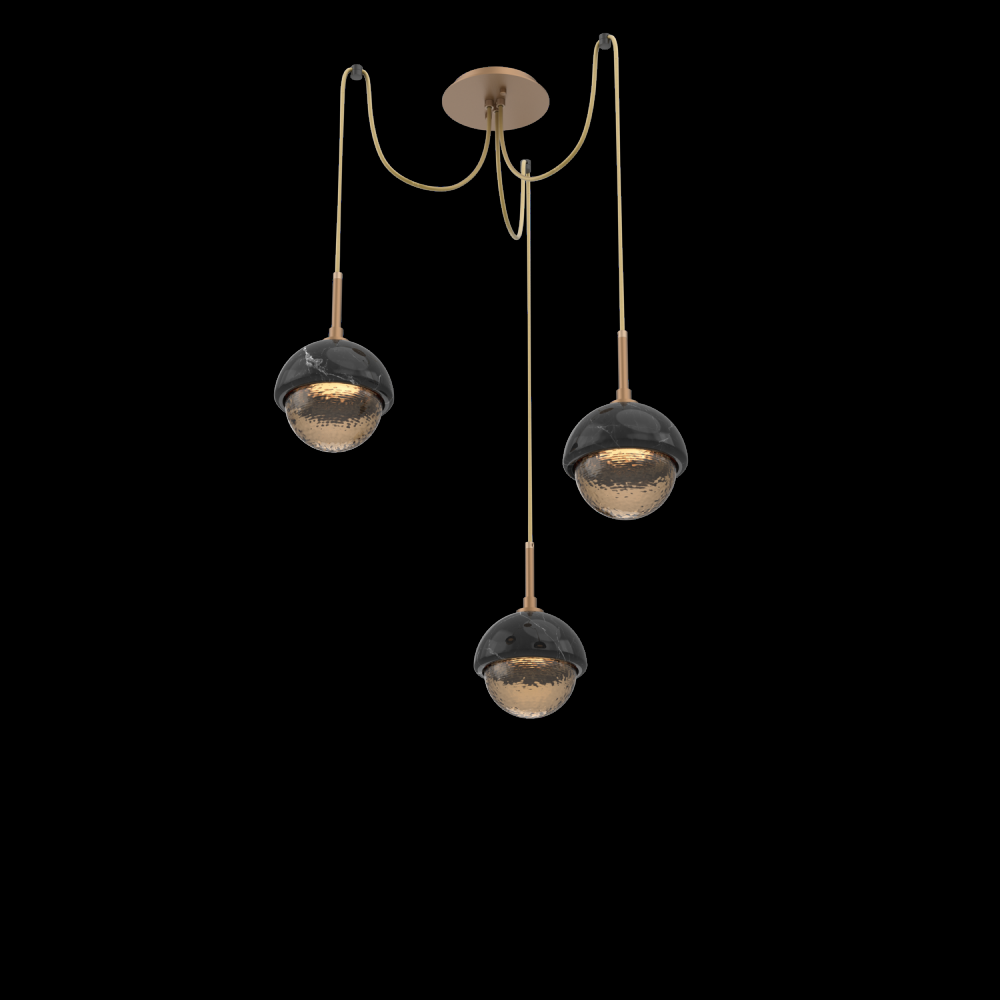 Cabochon Round 3pc Swag Multi-Pendant