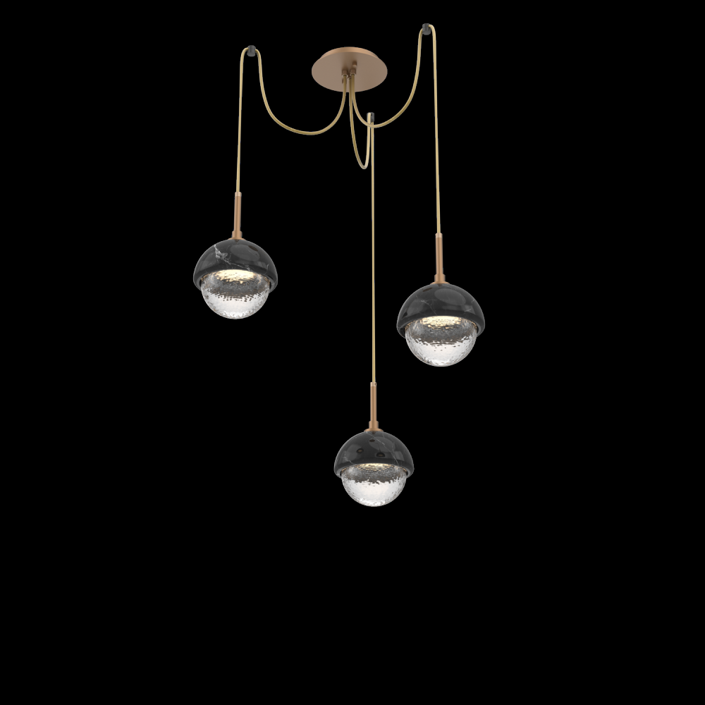 Cabochon Round 3pc Swag Multi-Pendant